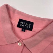 PEARLY GATES パーリーゲイツ ナンバリング 刺繍 半袖 ポロシャツ サイズ 1 /ピンク/レディース/ゴルフ/日本製