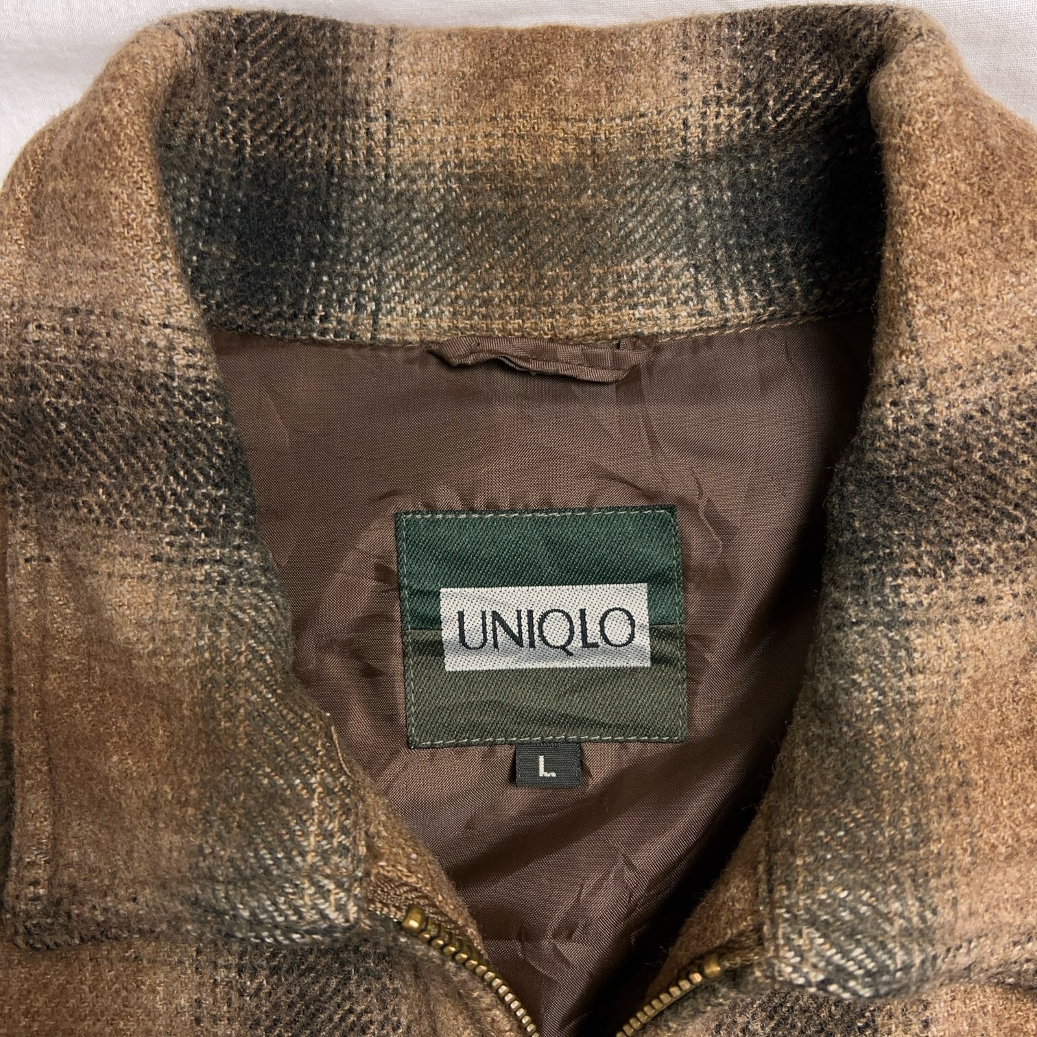80's~90's UNIQLO Ombre Plaid Wool Jacket 80年代 90年代 ユニクロ 80's~90's UNIQLO Ombre Plaid Wool Jacket 80年代 90年代 ユニクロ