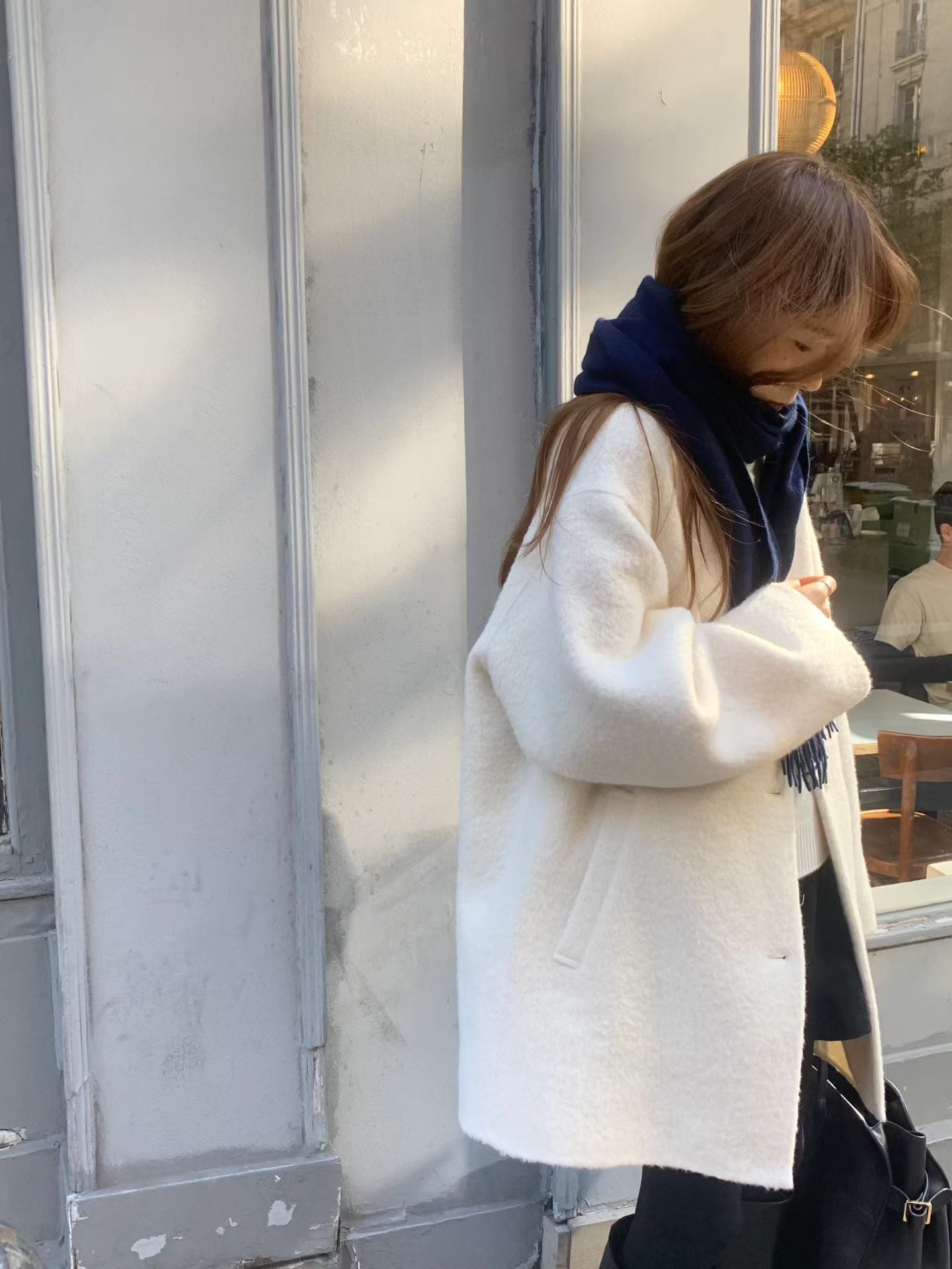 OUNCE] Babyalpaca half handmade coat / 3color | MOMENT