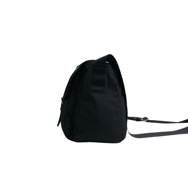 PRADA プラダ ショルダーバッグ ブラック トライアングルロゴ ナイロン レザー メッセンジャーバッグ  vintage ヴィンテージ オールド hyx77k