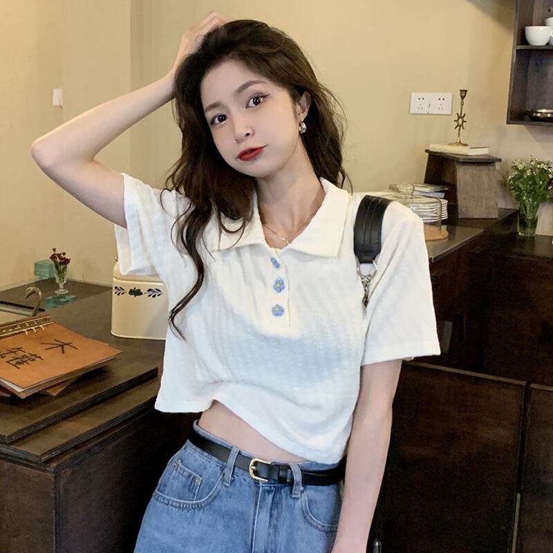 カラーショートTシャツ サマーハイウェスト 夏物 スーパーモール48504411380