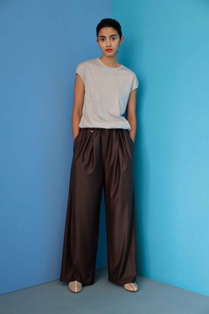 JERSEY PIQUE WIDE-LEG PANTS