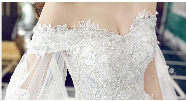 ウエディングドレス ホワイト贅沢な総レーススパンコール