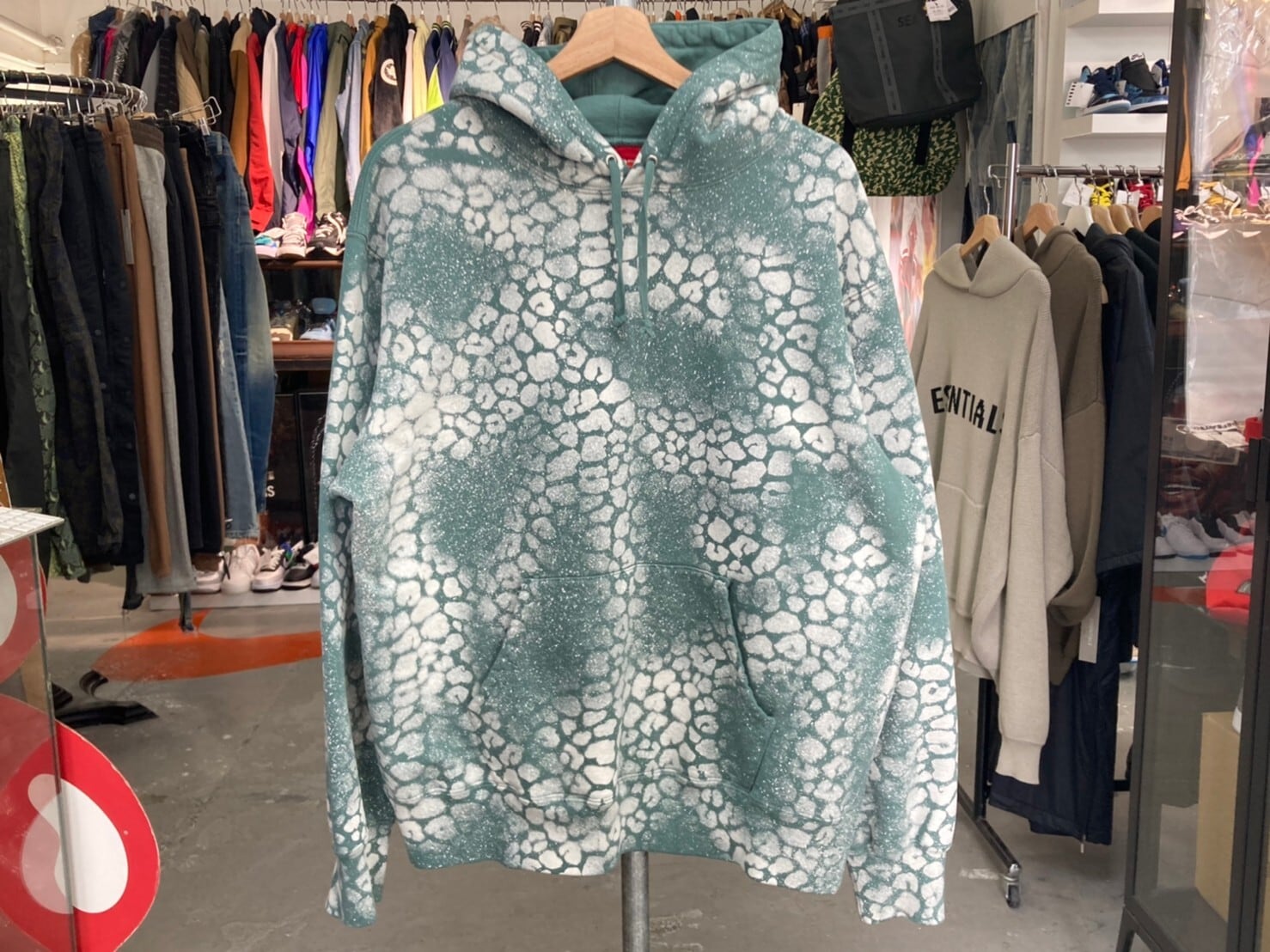 supreme bleached leopard hoodie