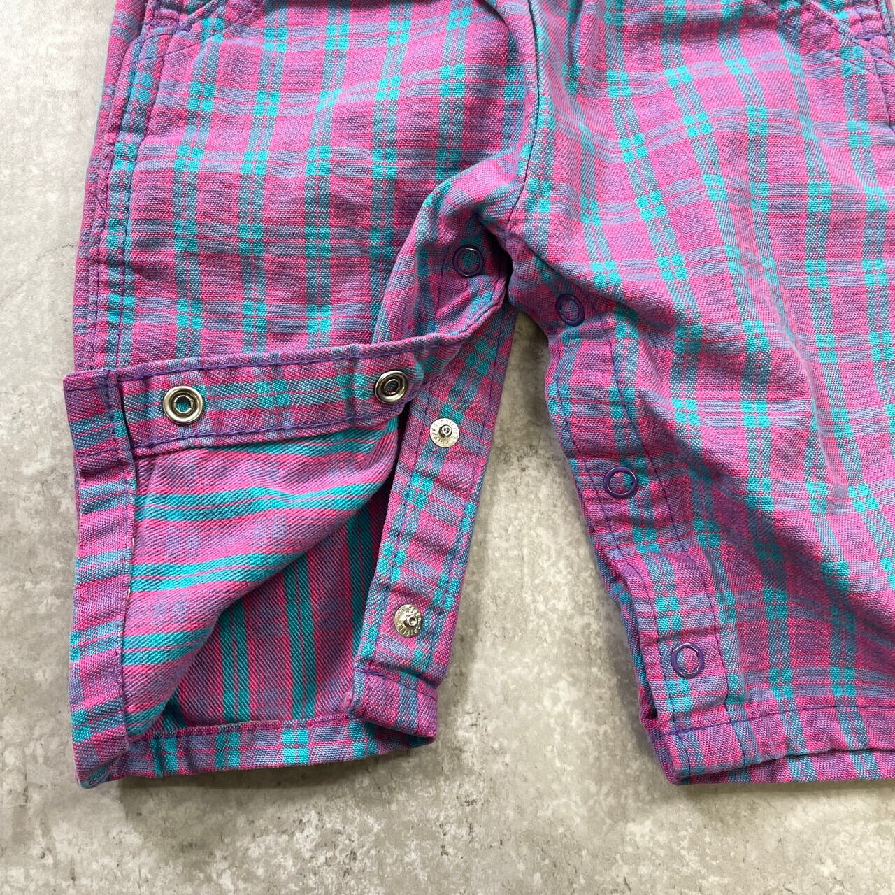 kids】80-90年代頃 USA製 紫タグ OSHKOSH オシュコシュ タータン