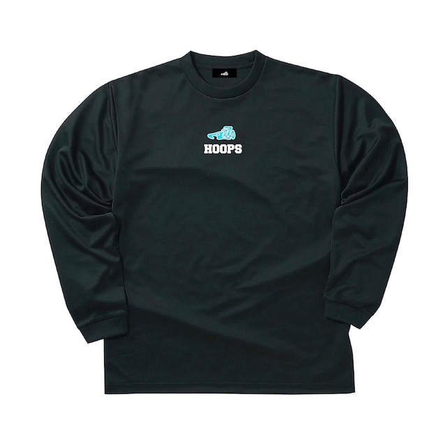 KICKS Logo dry Long T-shirt  /  black×aqua