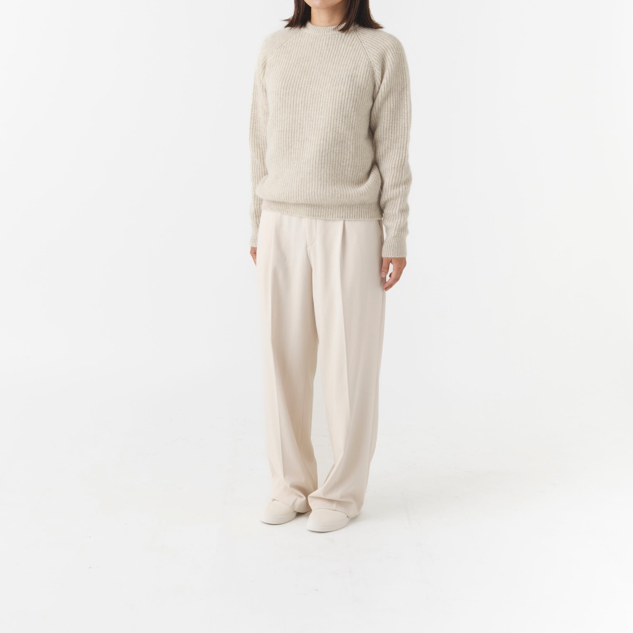 ヤク 畦編みセーター YAK Rib Knit Sweater / ナチュラル | mahoroba