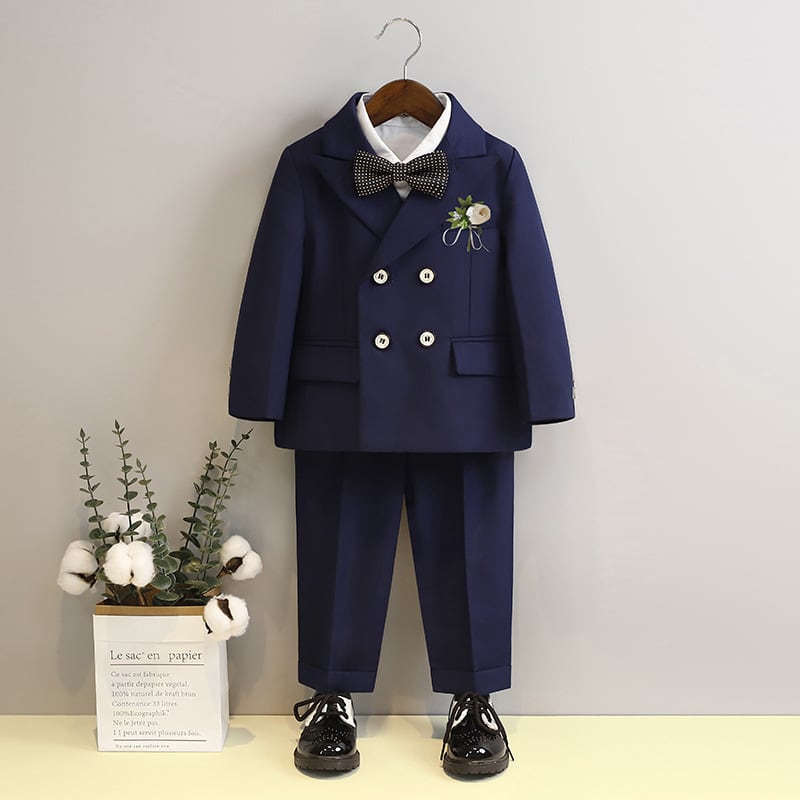 送料無料【商品番号j21】130 cm ネイビーベスト付きジャケットスーツ 1