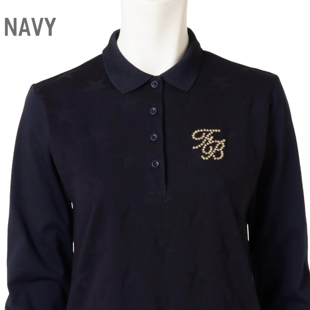 FBAL-LSPO7　星柄 長袖ポロ