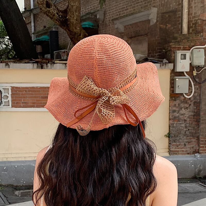 ラッフルサマーリボン 帽子 夏物 ビーチ ブラック・アイド・ピーズ48095120003