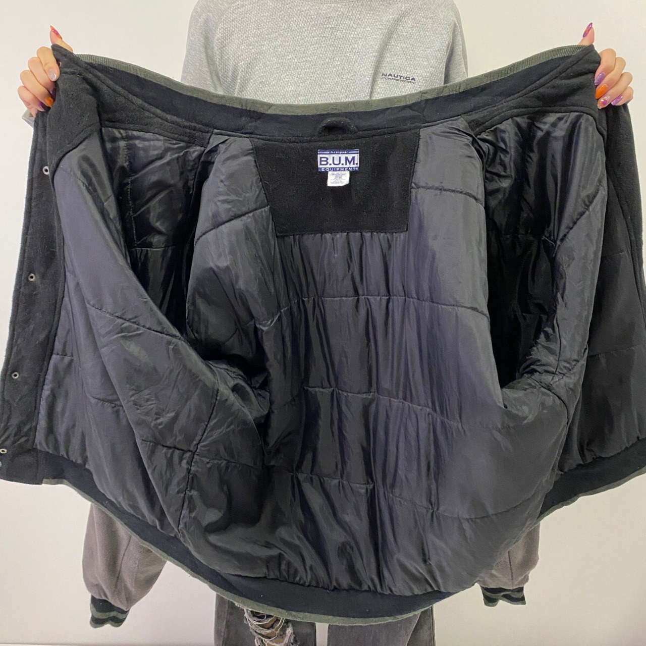 B.U.M EQUIPMENT フリーススタジャン バーシティジャケット メンズXL 