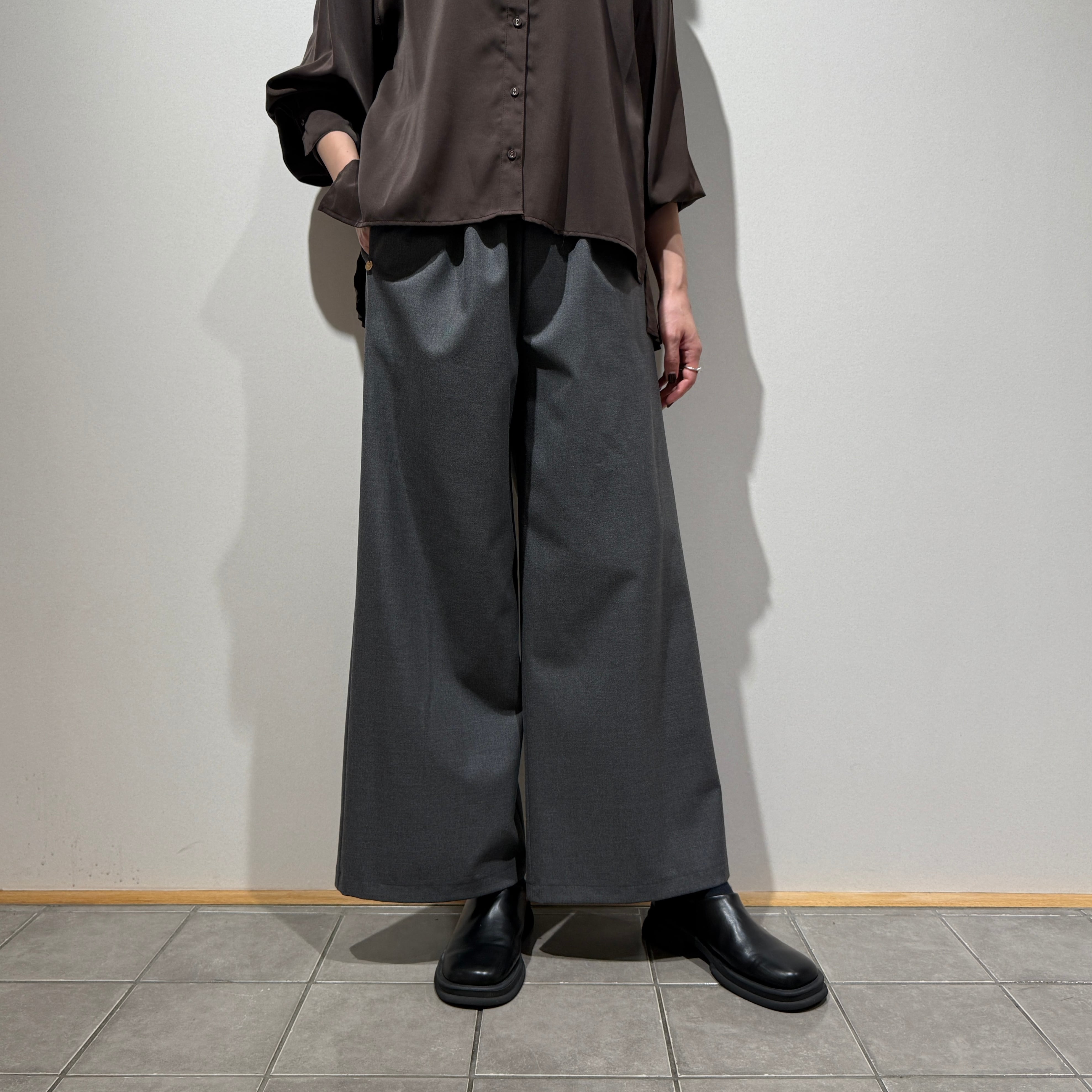 wooyoungmiベージュストレートパンツ 新色追加/7サイズ展開》とろみイージーパンツ【ユニセックス