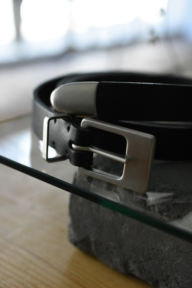 Utah／"NL" kit leather belt／black