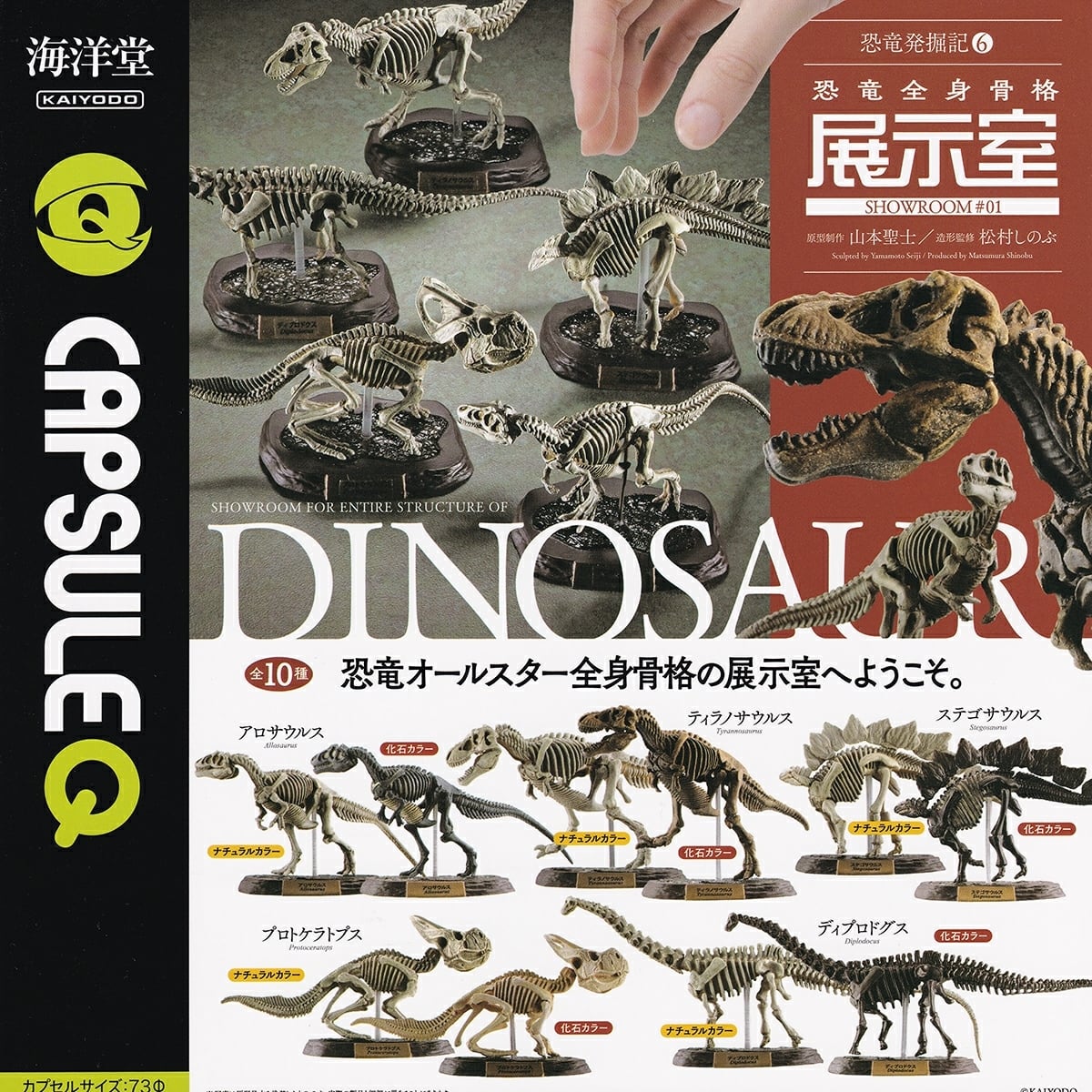 フルコンプ】 カプセルQ 恐竜発掘記6 恐竜全身骨格展示室 【全10種