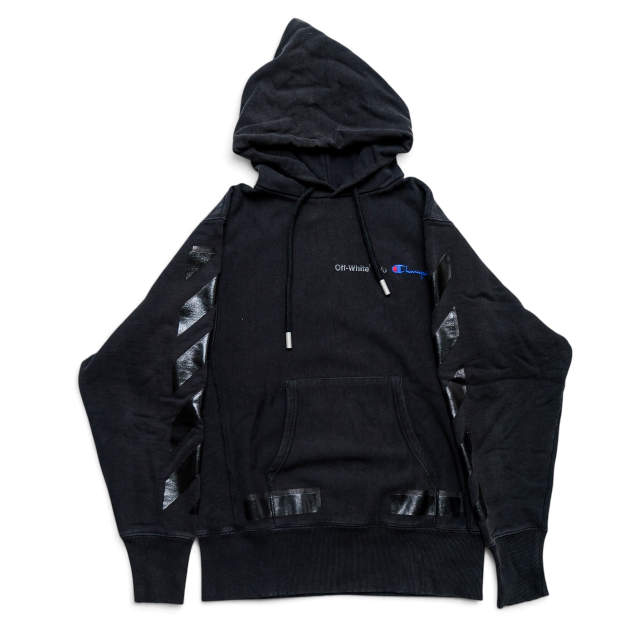 OFF-White Champion オフホワイト チャンピオン フーディー パーカー ラバープリント ブラック