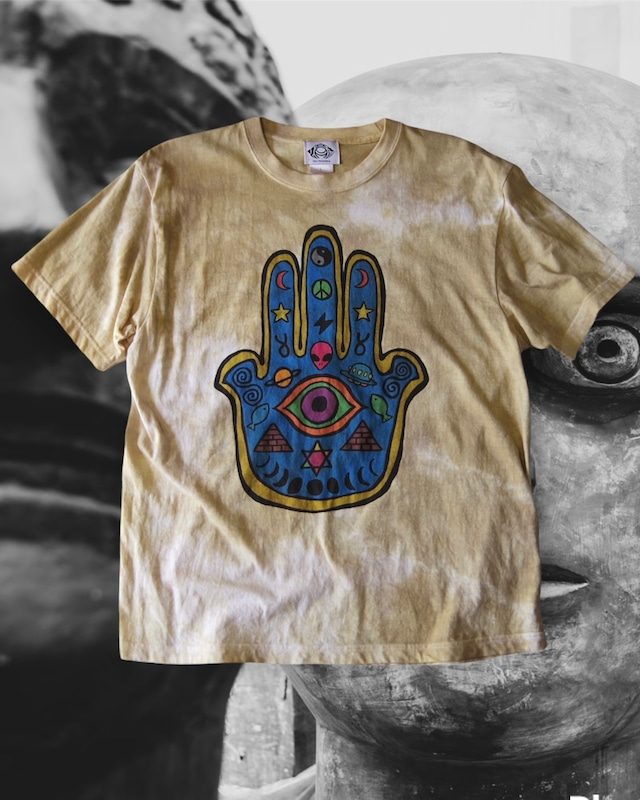 ハムサ خمسة“ ‎” TIE DYE T-SHIRT  -front print-