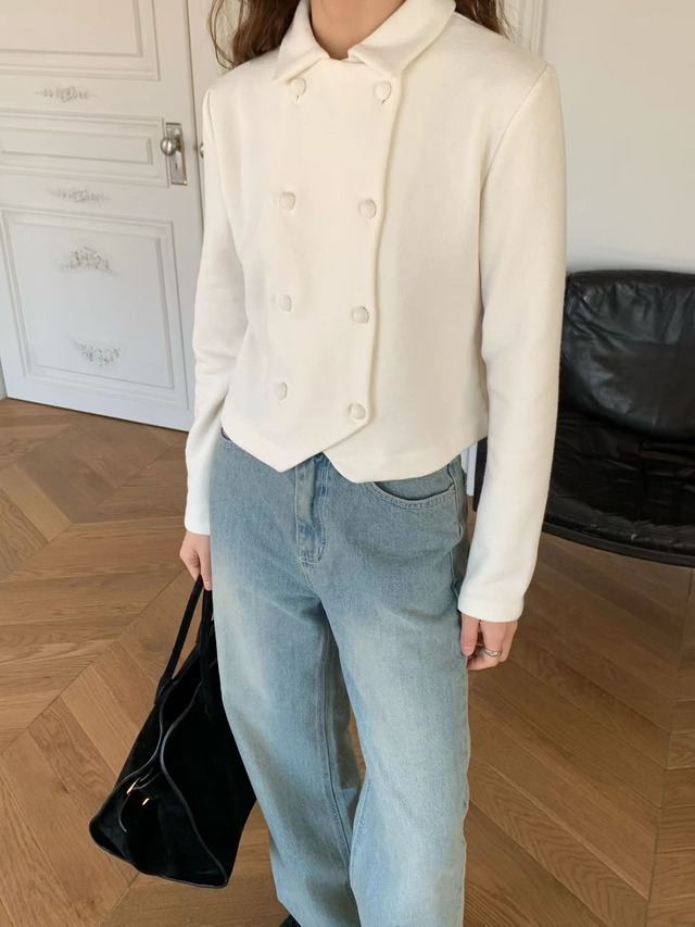 (予約) LIFFEY / Knited double blouse 2color