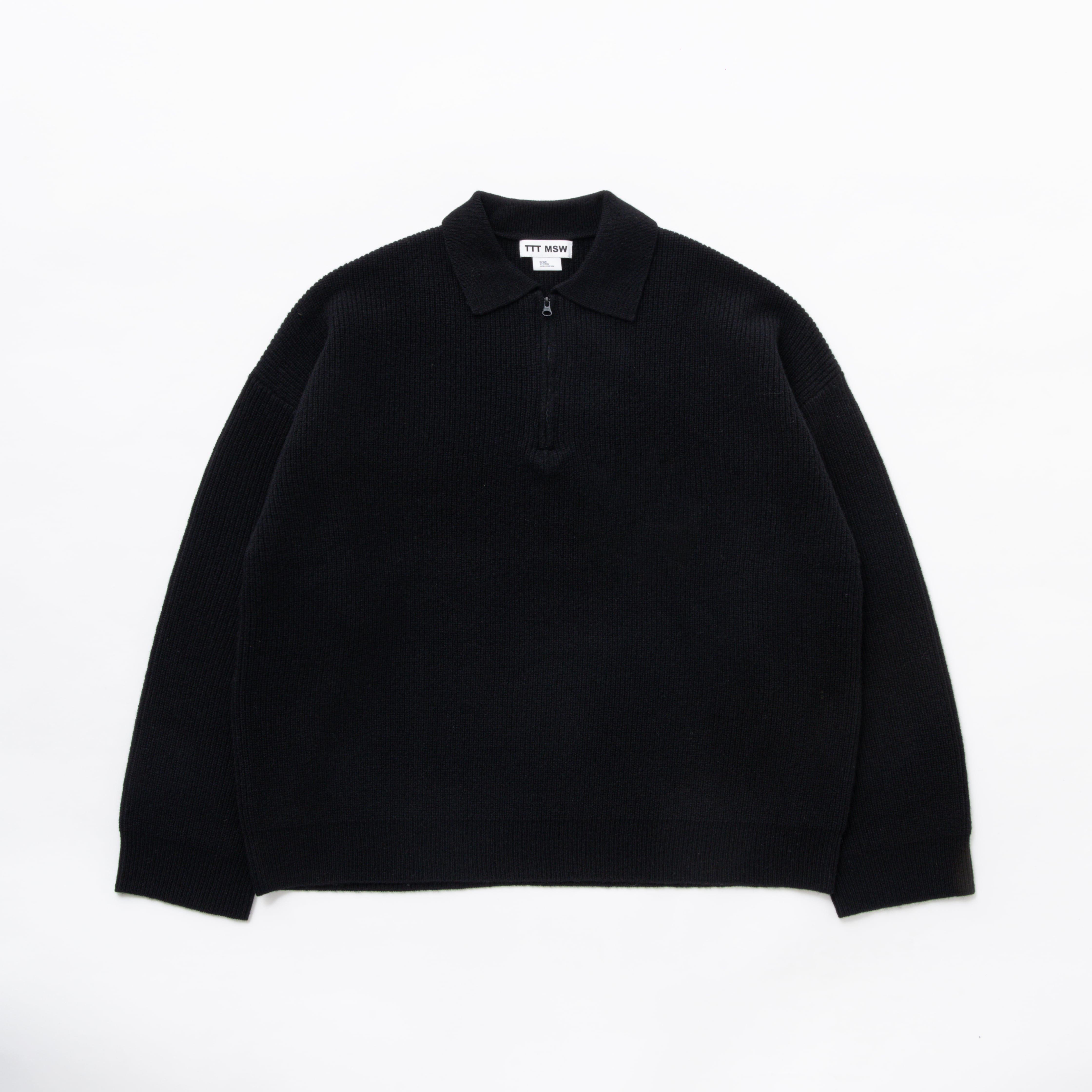 Zipup knit polo shirt (BLACK) | TTTMSW