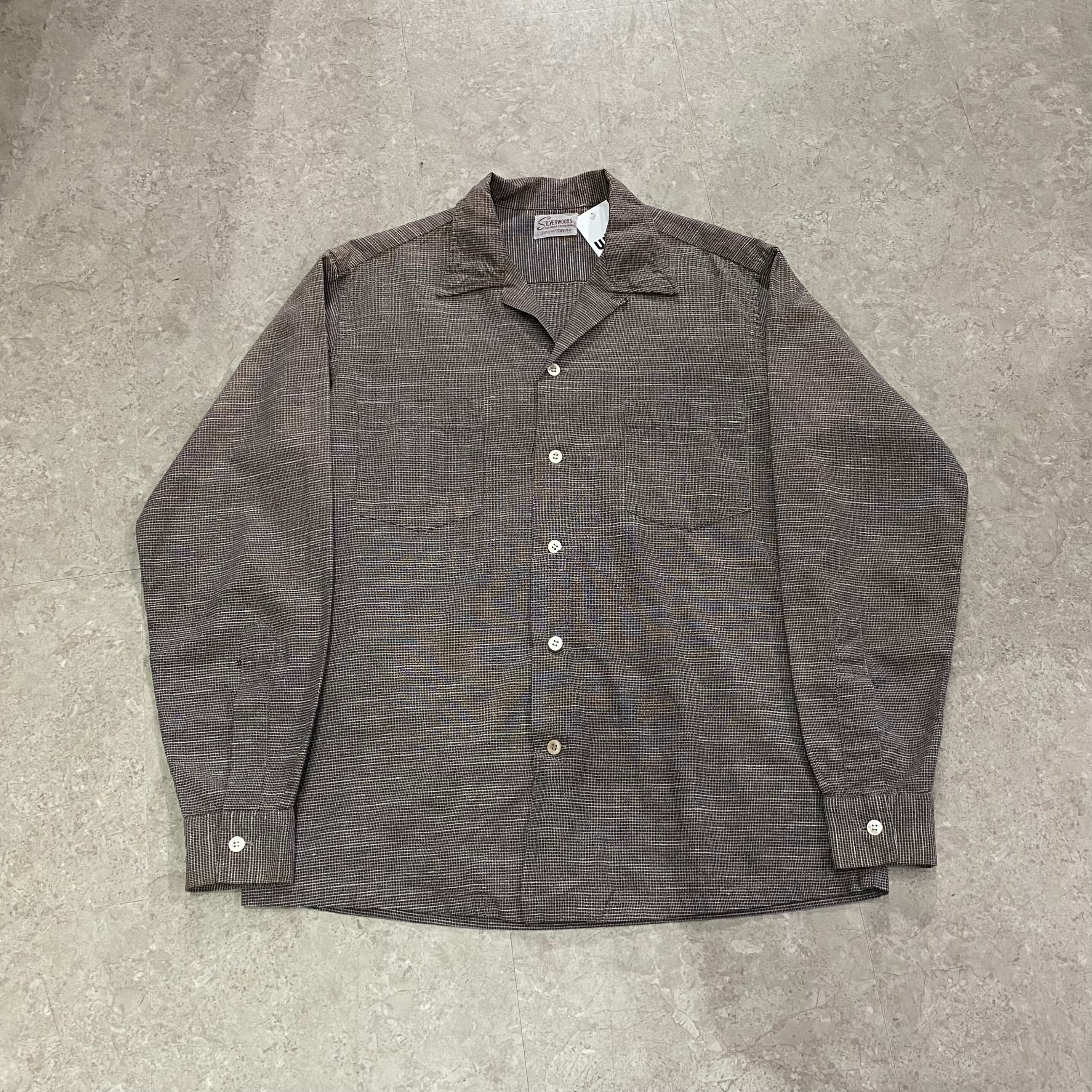 50s SILVERWOODS cotton open collar shirt【仙台店】