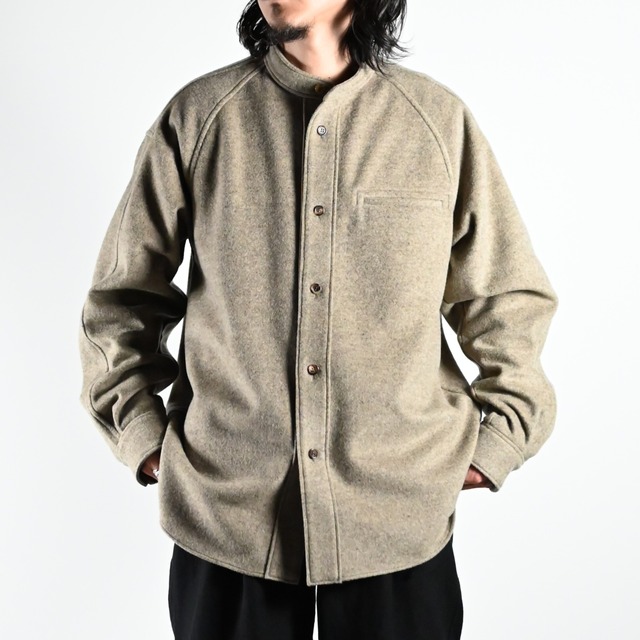 山内 / ウールシャギー・スタンドカラーシャツジャケット