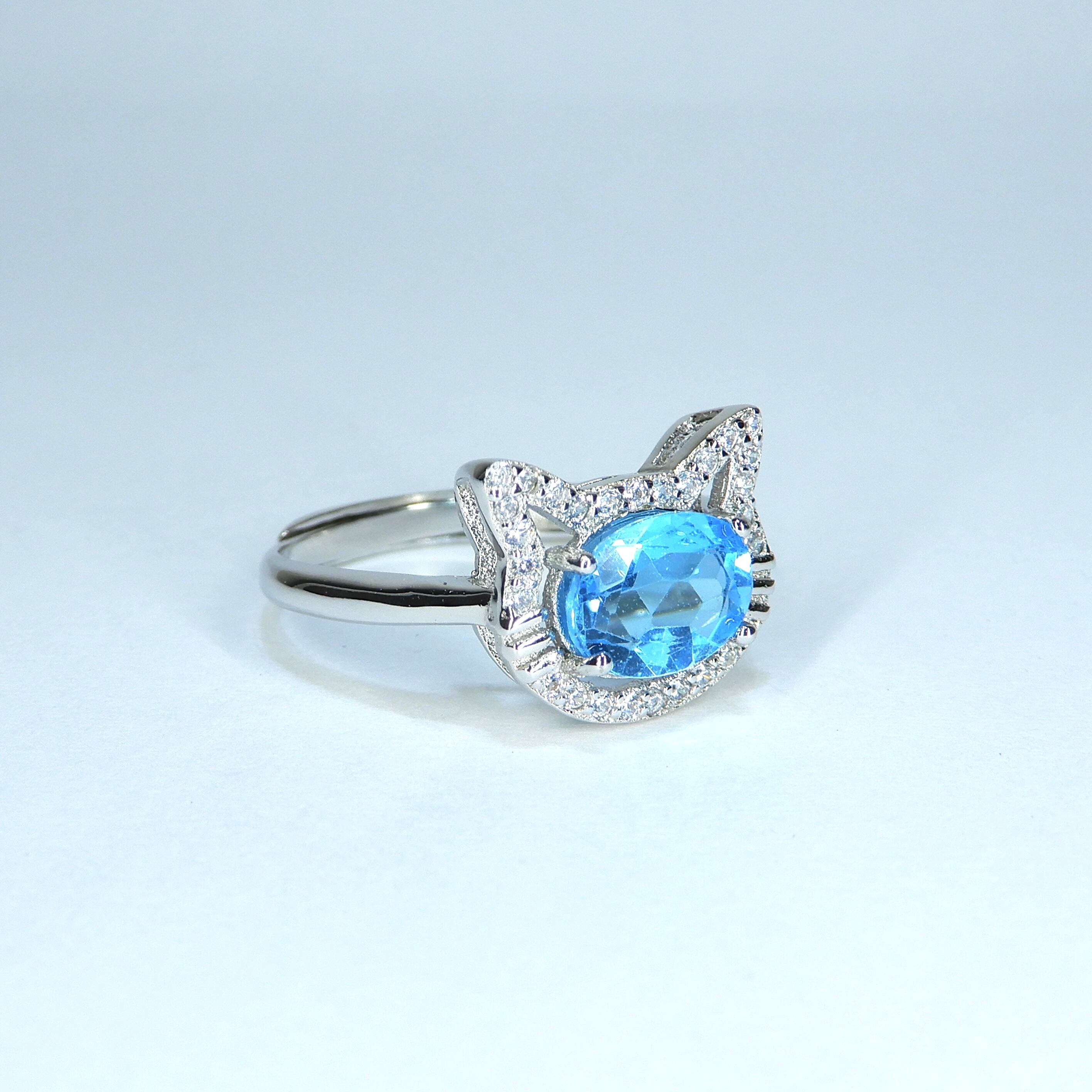 ねこRing♦︎スイスブルートパーズ♦︎WGカラー