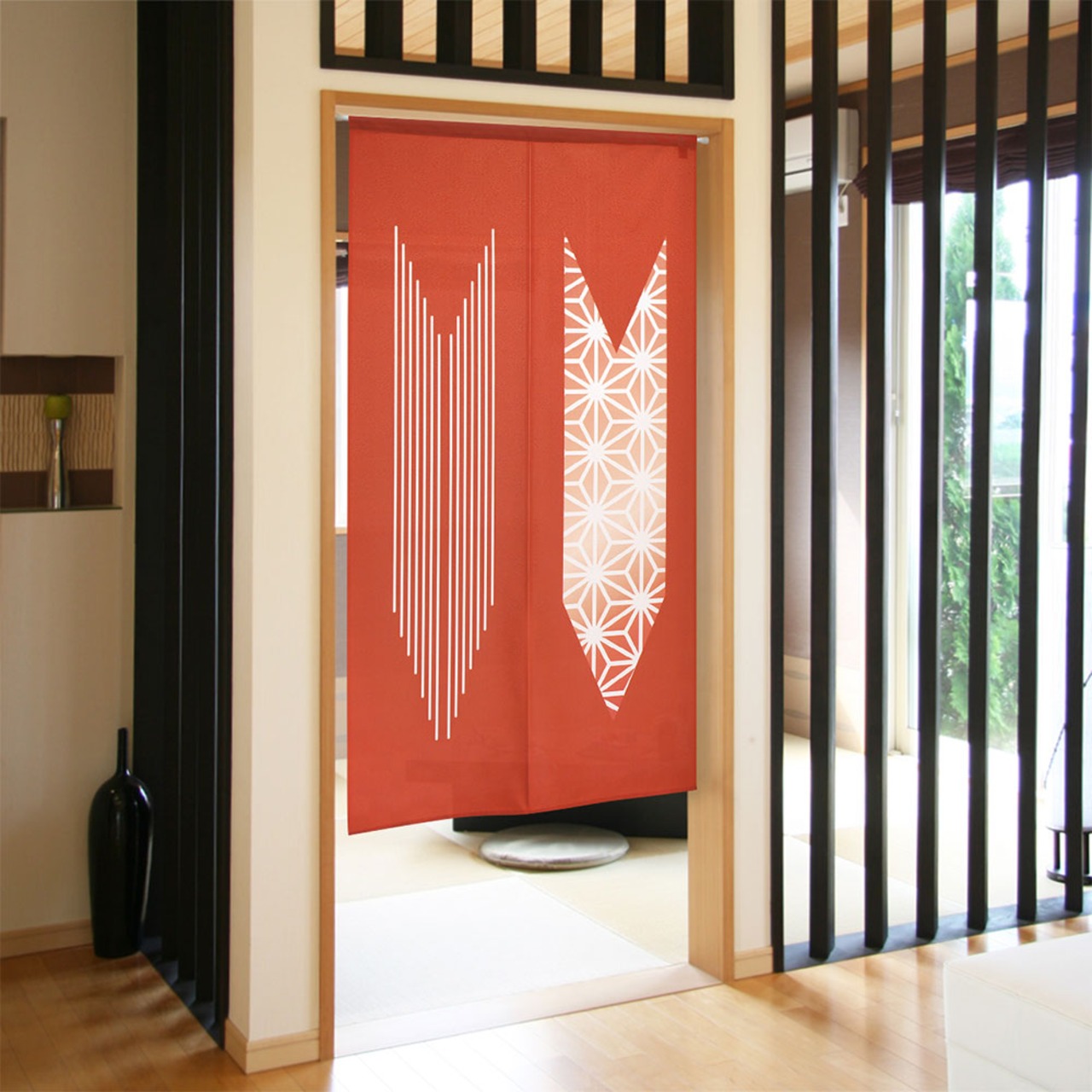 【受注生産】 のれん  矢絣 麻の葉  幅85ｘ丈150cm