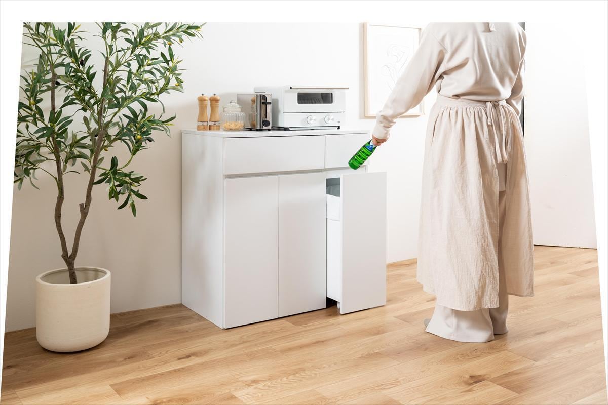 全3色】ゴミ箱に見えない！お部屋に馴染む3連ゴミ箱付きキッチン