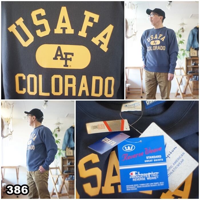 チャンピオン champion クルーネック スウェット USAFA 裏起毛 c3-a023