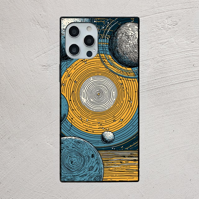 受注生産 iPhoneケース 月と太陽のゴールド星図｜天体図 STAR002B