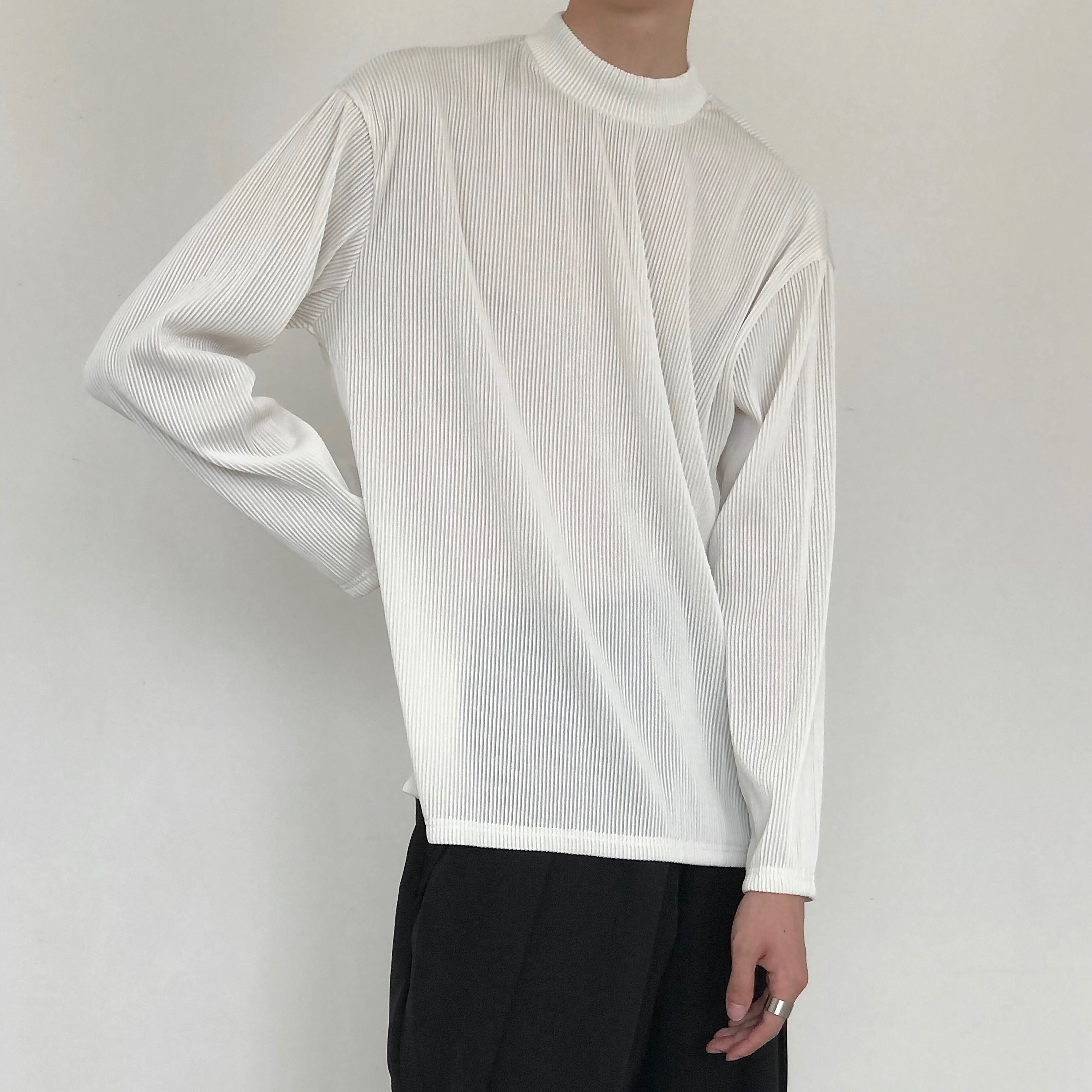 トップス mion MION上品な質感のハーフネックTシャツ | mblueshop