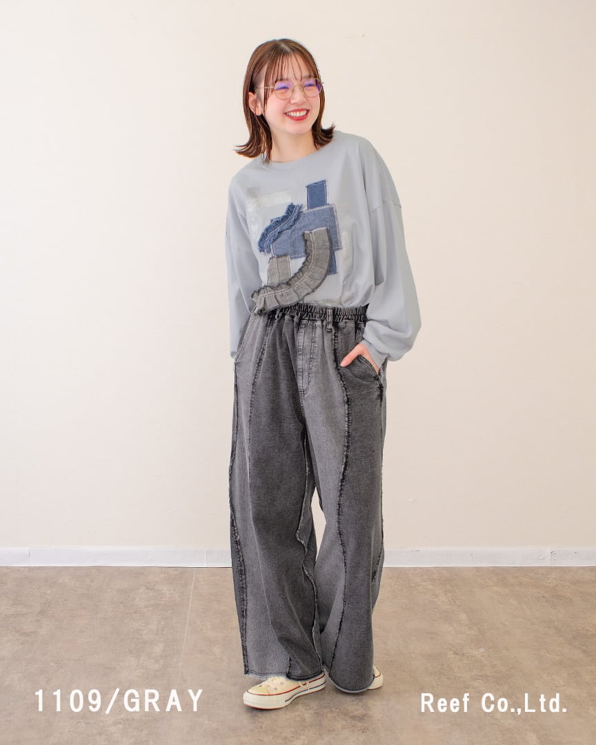 ケミカル裏毛デニムウェーブパンツ】 YT-226971 Brand：ミリロピュール