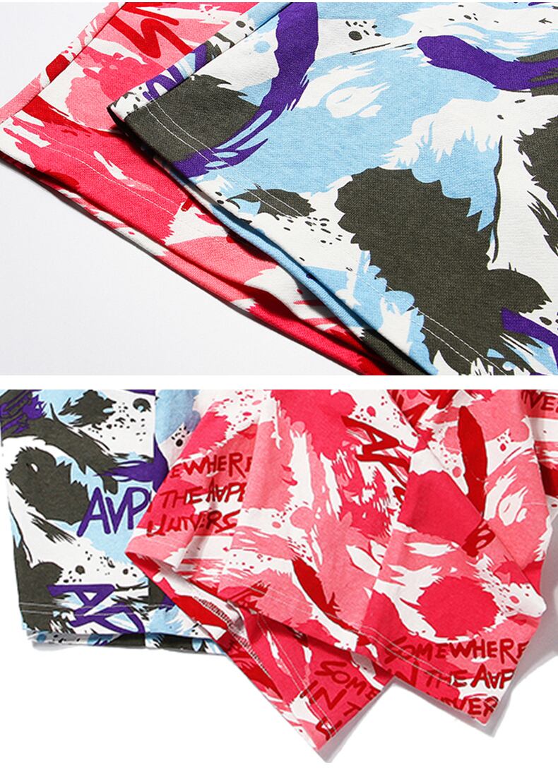 全2色 ハーフパンツ プリント カジュアル ストリート おしゃれ