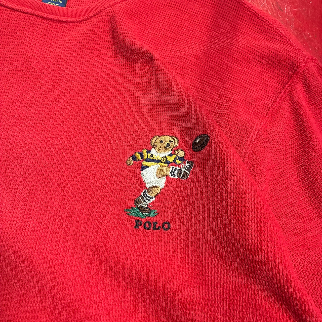 POLO RALPH LAUREN ポロベア サーマルロンT 赤 ラルフ