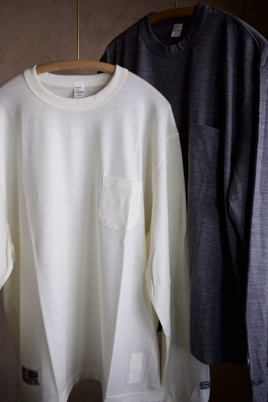 ENDS and MEANS / Merino Wool Pocket L/S Tee | iremono