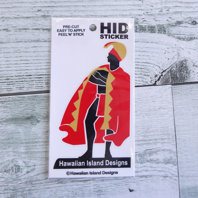 ★ハワイアン雑貨★HAWAII ステッカー／カメハメハ大王／デカール／ハワイ／king Kamehameha／HID＜HIS-031＞