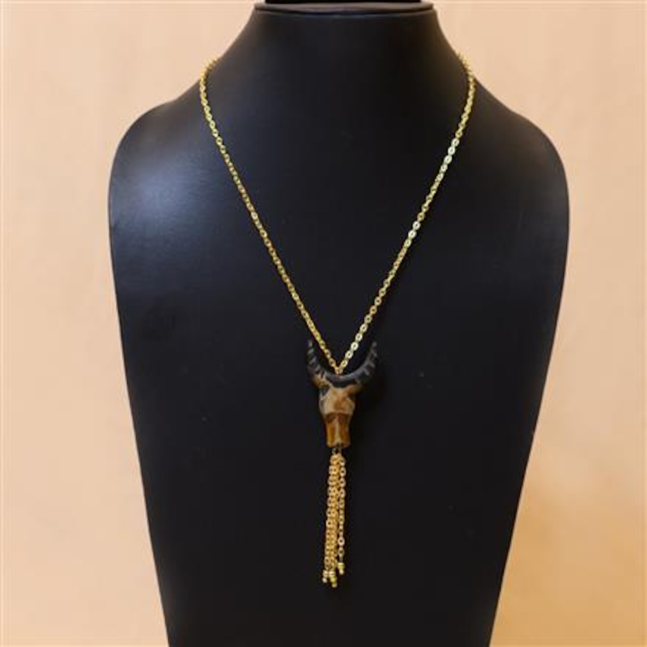 Ivory Chain Western Bulls Head Ivory Chain Pendant | SVRKDesign