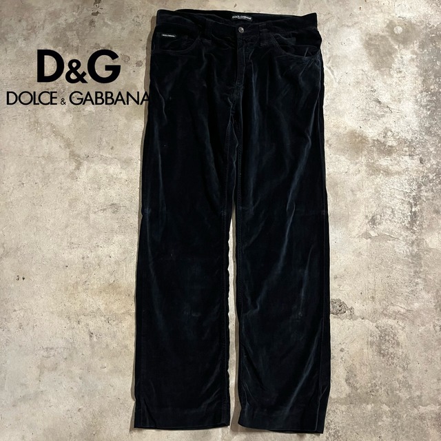 〖DOLCE&GABBANA〗made in Italy velour straight pants/ドルチェアンドガッパーナ イタリア製 ベロア デザイン ストレート パンツ/msize/#0531/osaka