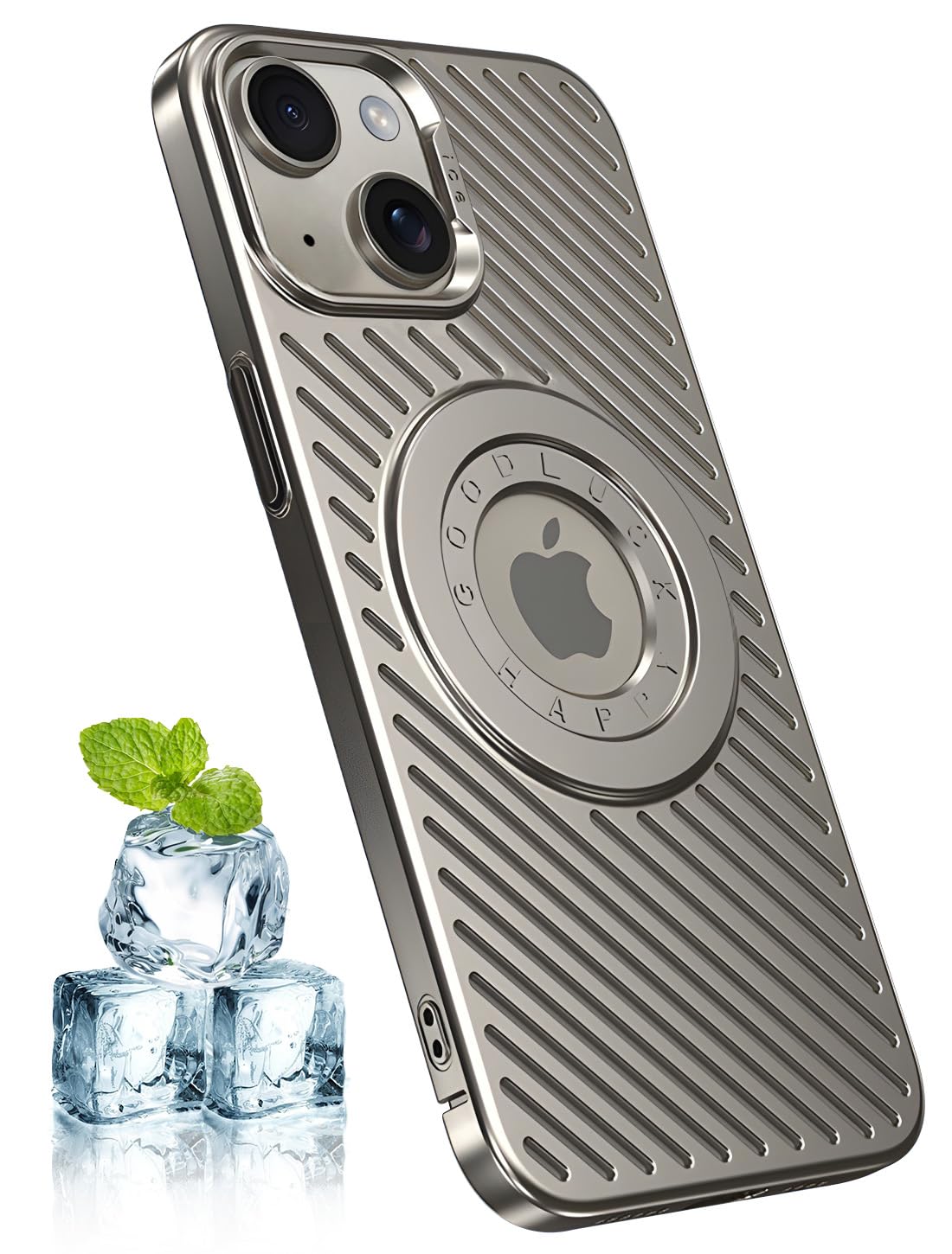 YUZOR iPhone 14 用 ケース MagSafe対応 スマホケース いPhone 14 冷却 放熱 メッシュ マット仕上げ 指紋防止 薄型軽量 6.1インチ (iPhone14 チタングレー) BJ-14-taihui