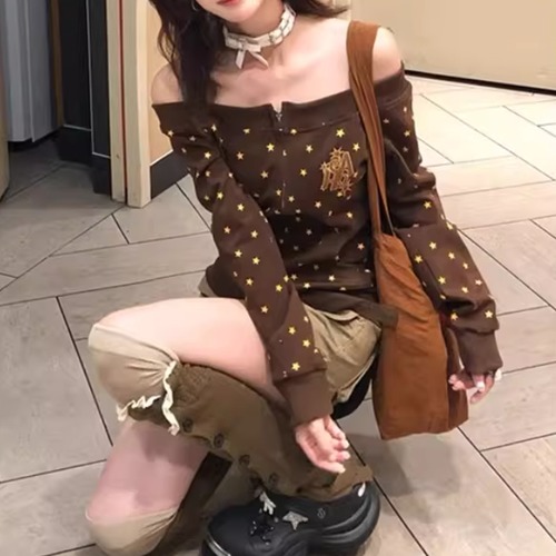 スタープリントオフショルトップス ・76359