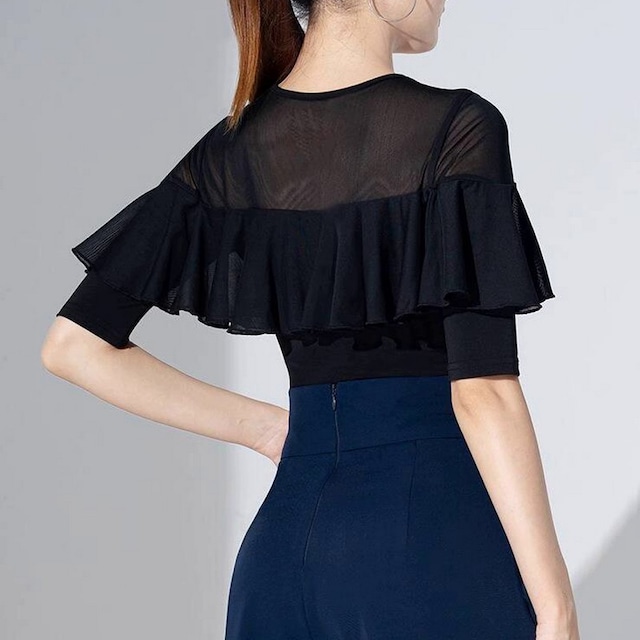 シフォンフリル・エレガントトップス ds0766