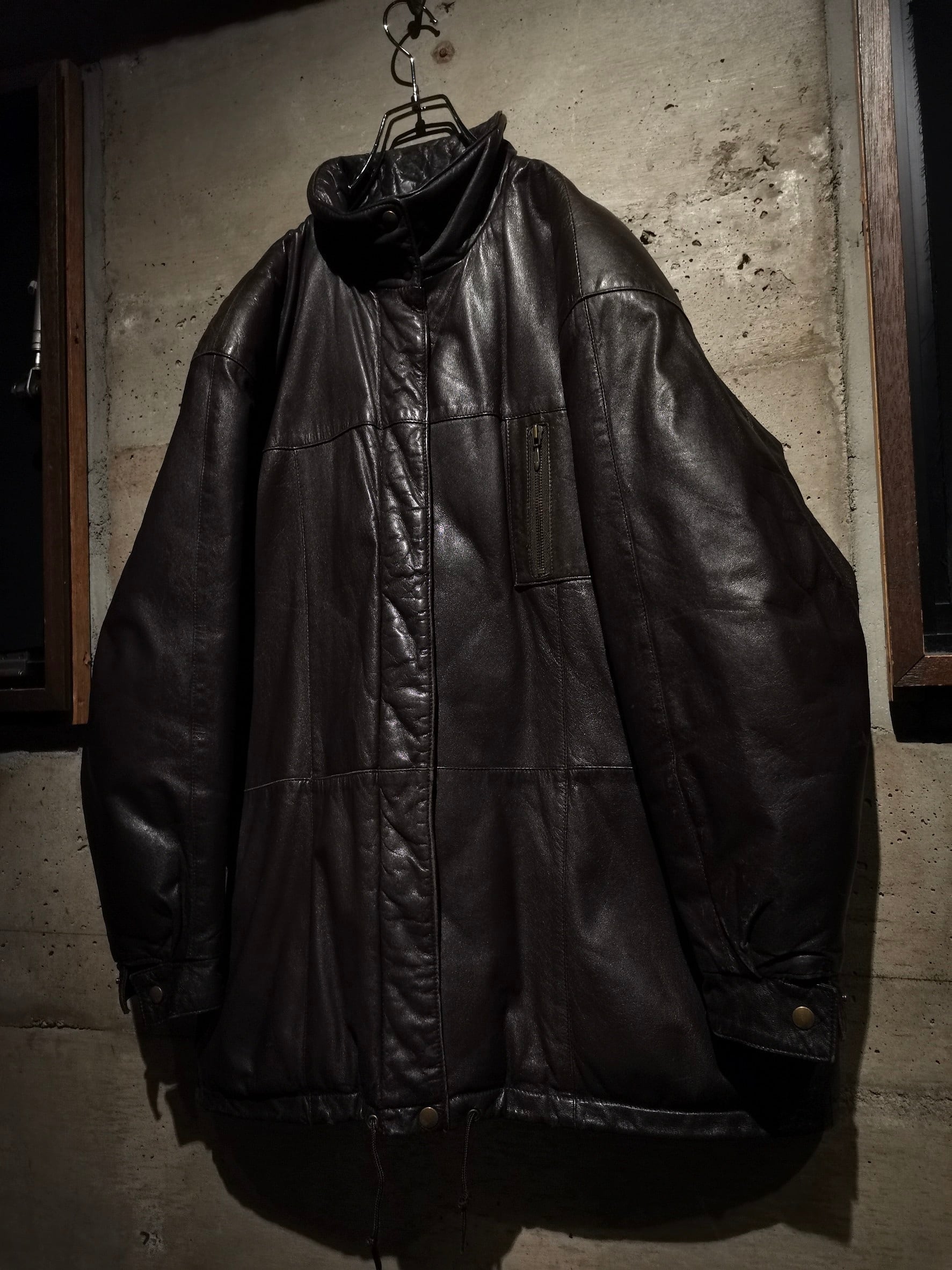 Caka】80〜90's “Eddie Bauer” Vintage Leather Down Jacket | Caka