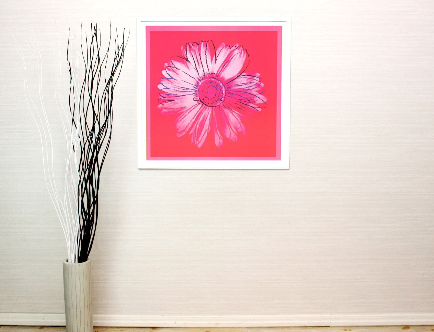 アンディ ウォーホル「デイジー(クリムゾン&ピンク)Daisy,c 1982」展示用フック付ポスター ポップアート 絵画