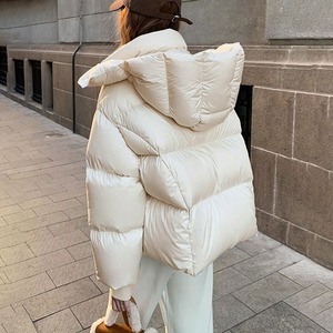 ダウン ジャケット ショート丈 中綿 レディース 秋冬 韓国 アウター きれいめ 大人 カジュアル シンプル 防寒 保温 暖かい 通勤 通学 フード付き ブルゾン フェイクダウン 大人可愛い 大人女子