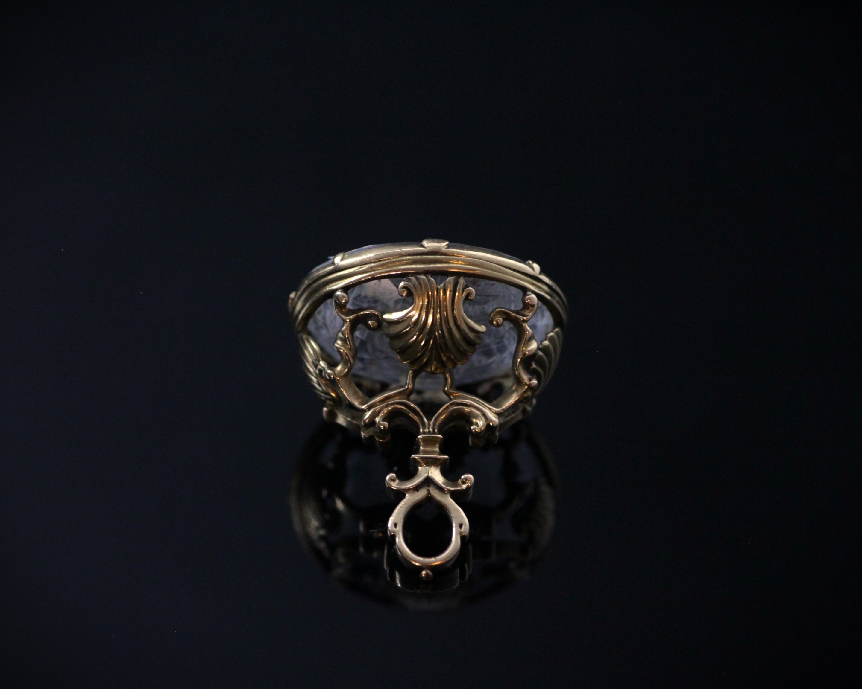 Rock Crystal Intaglio & Gold Fob seal ロココ・バロック ロック