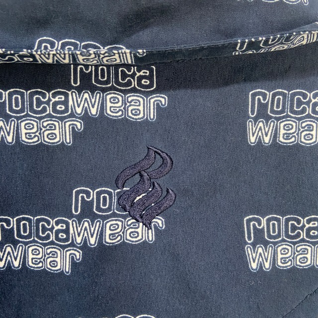 Rocawear 総柄オープンカラーシャツ ブランドロゴ ビッグ 紺 3XL