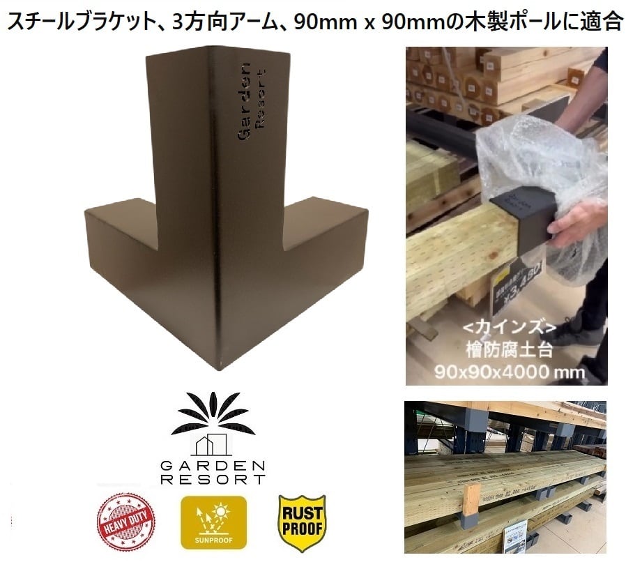 ブラケットキット 8個セット Cタイプ / 適応木材サイズ 90x90 | GARDEN
