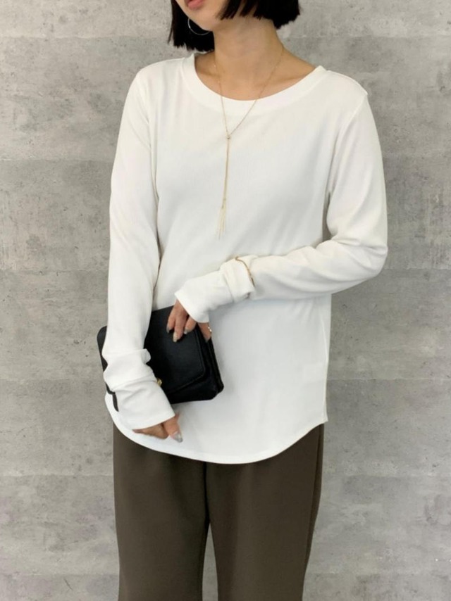 【10月中旬頃入荷次第お届けのご予約】.Anna Kerry / アンナケリー  RIB WARM LONG-TEE "REGULAR"  ウォーム長袖T（85264905）