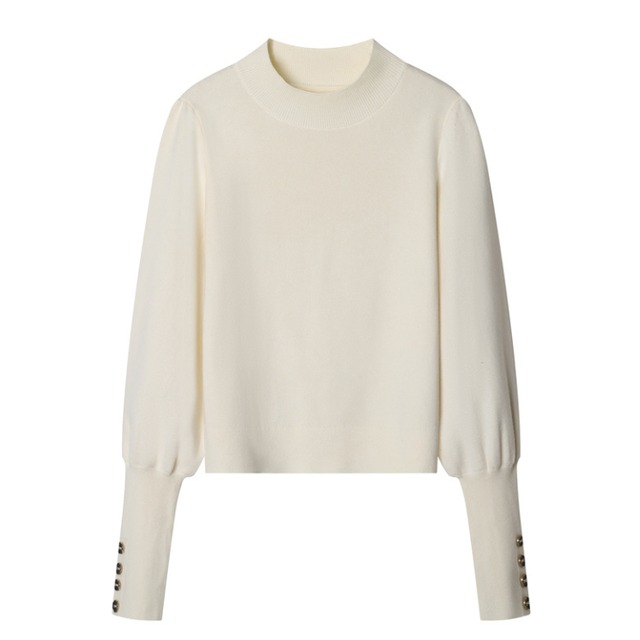 Plain slim knit top 00167