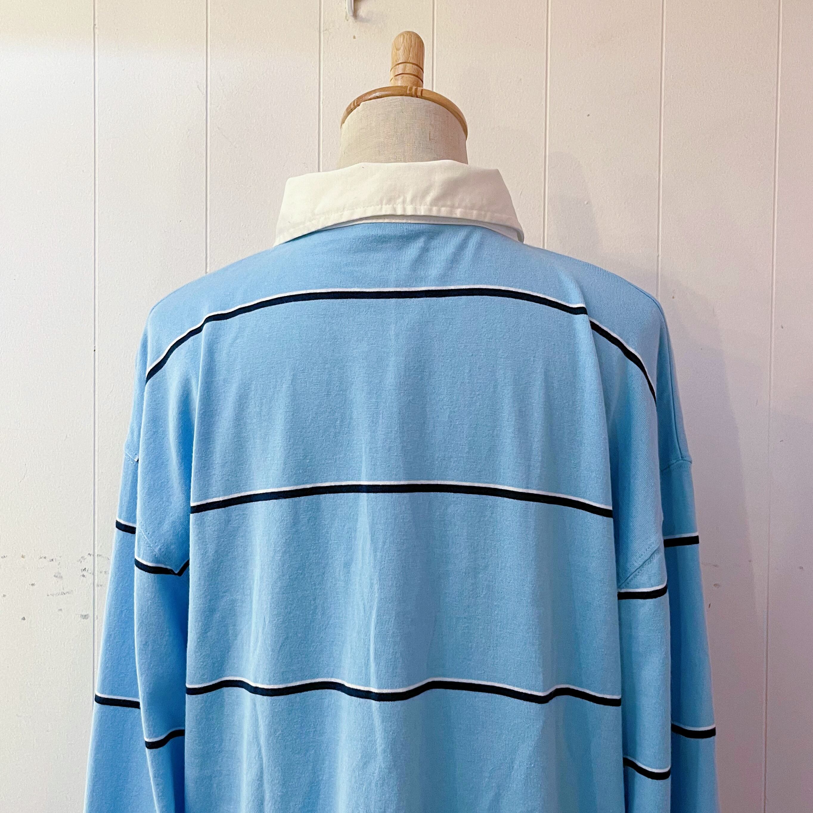 light blue stripe polo shirt