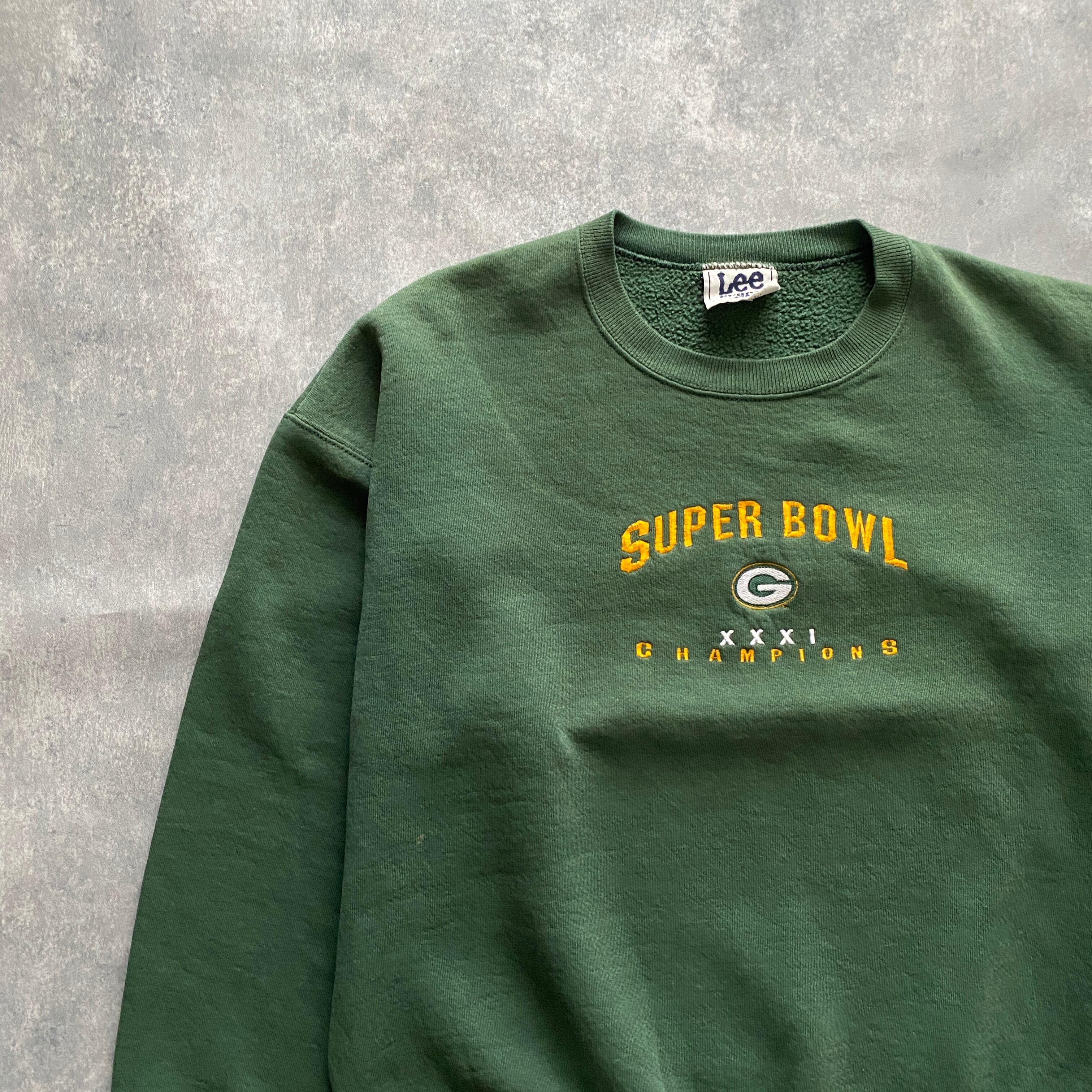 90s NFL Lee グリーンベイパッカーズ 刺繍ロゴスウェット 緑